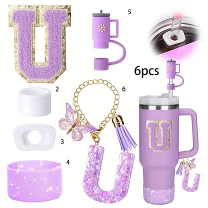 6PCS Cup Accessories Set for Stanley Cup  40oz tumbler with handle Including Silicone Straw Topper and Boot, Spill Proof Stopper Good Vibrations Adult Super Store
