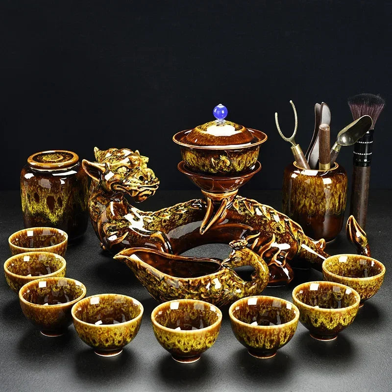 Porcelain Gaiwan Chinese Tea Set Complete Set Puer Chinese Portable Tea Set Luxury Vintage  Tea Ceremony Good Vibrations