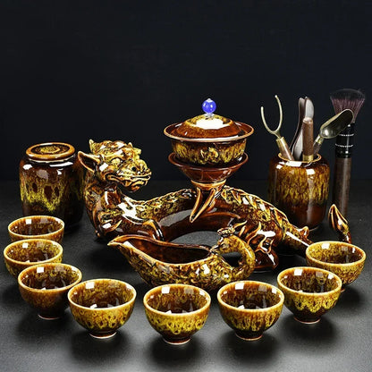 Porcelain Gaiwan Chinese Tea Set Complete Set Puer Chinese Portable Tea Set Luxury Vintage  Tea Ceremony Good Vibrations