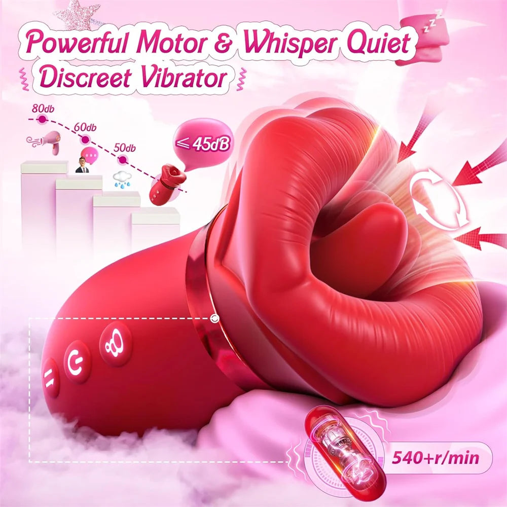 Rose Tongue licking Sucking Vibrator Adult Toy for Women Sexual Magic Massager Clit Nipple Stimulator Female Sex Toys Good Vibrations Adult Super Store