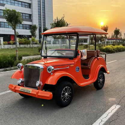 2025  New Design Outdoor Vintage Car Hot 6 Seat Electric 4 Wheel Classic Car Vacation Villages Factory Cheap Price 3+3 Club Car Good Vibrations