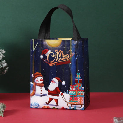 Christmas Gift Bags Non-Woven Christmas Bags Christmas Decorations for Home 2024 Navidad Natal Gifts New Year 2025 Packing Bag Good Vibrations