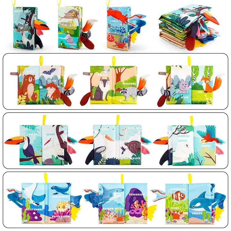 Baby Books Toys, Baby Books 0-6 Months, 3PCS Touch and Feel Cloth Crinkle Soft Books, Toys for 0-3-6-12-18 Months Infant Newborn Good Vibrations