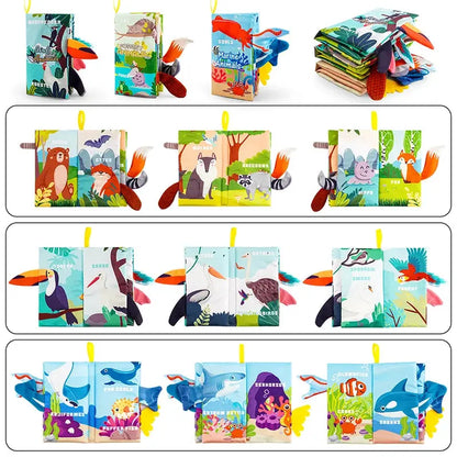 Baby Books Toys, Baby Books 0-6 Months, 3PCS Touch and Feel Cloth Crinkle Soft Books, Toys for 0-3-6-12-18 Months Infant Newborn Good Vibrations