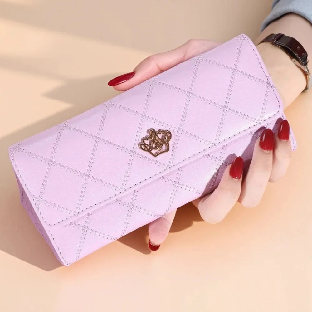 Cute Pink Wallet for Women Plaid PU Leather Long Purse Pocket Money Coin Bag Hasp Phone Holder Stylish Design Good Vibrations