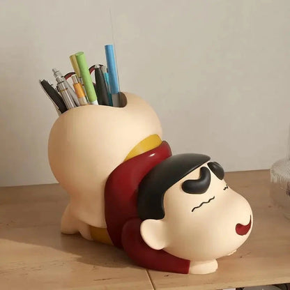 Crayon Shin-chan Pen Holder Funny Butt Desk Organizer Gift for Best Friend Kids Birthday Office Decor Funny Pen Holder Gift Good Vibrations