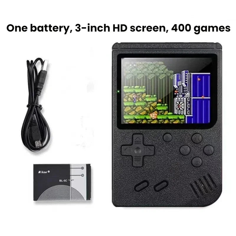 Retro Classic Handheld Game Console 400 Games Rechargeable Portable Mini Game Player Support TV Connection Kids Birthday Gift Good Vibrations