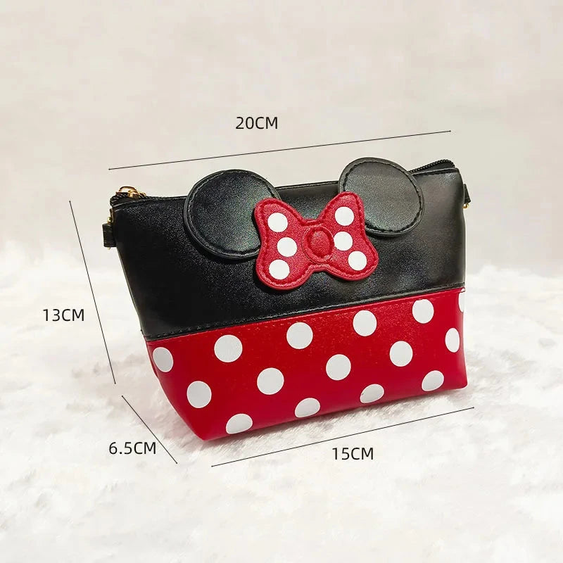 Disney Minnie Mouse Coin Purse Cartoon Leather Travel Cosmetic Bag Cute Portable Cosmetic Bag Toiletry Bag Good Vibrations