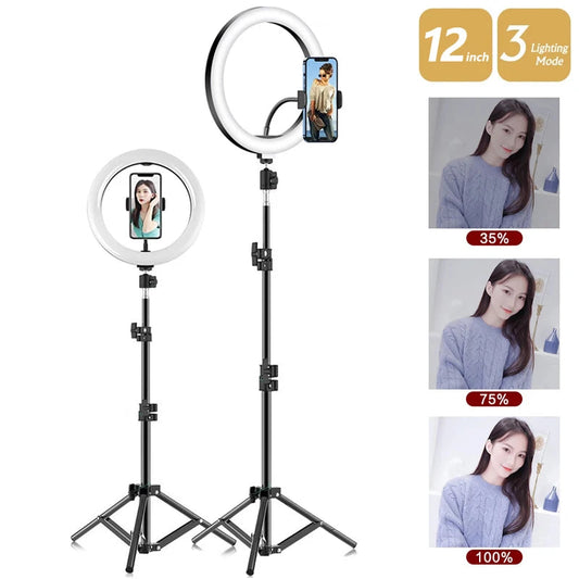 26cm LED Selfie Ring Lamp Photographic Selfie Ring Lighting USB Remote Fill light For Tiktok Video Live with Phone Holder Tripod Good Vibrations Adult Super Store
