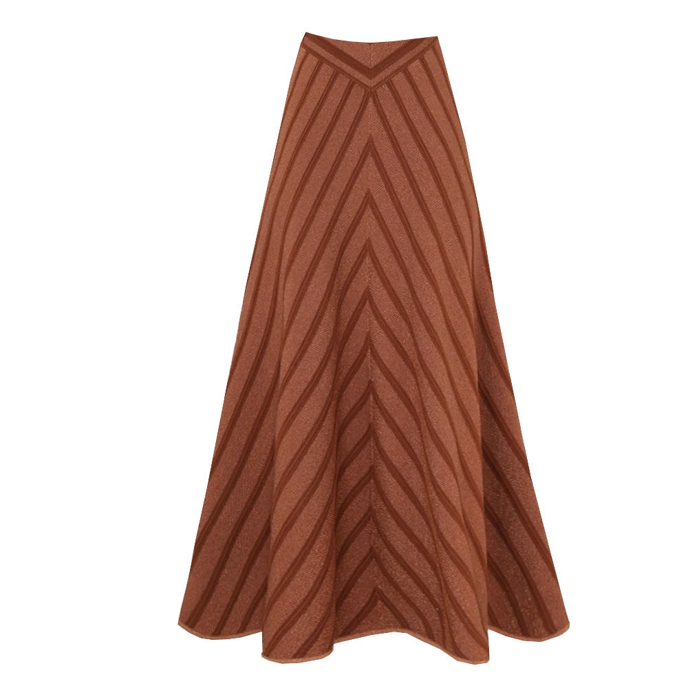 2Pcs Striped Swimsuit With Long Skirt Sexy Women Bikini Push Up Swimwear Halter Biquini Female Bathing Suit Slimming Beachwear Good Vibrations