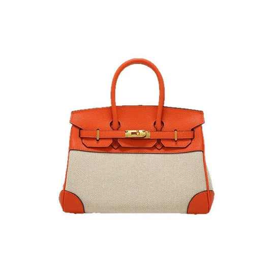 2025 Designer Handbag - Crossbody&Tote Luxury Leather Trim Canvas Bag Women Fashion Shoulder Purse Good Vibrations
