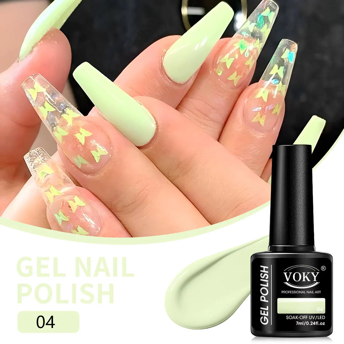 VOKY 12 PCS Gel Nail Polish - Shiny Finish - Safe Ingredients - Suitable for Nail Trimming at Home and in Beauty Salons Good Vibrations