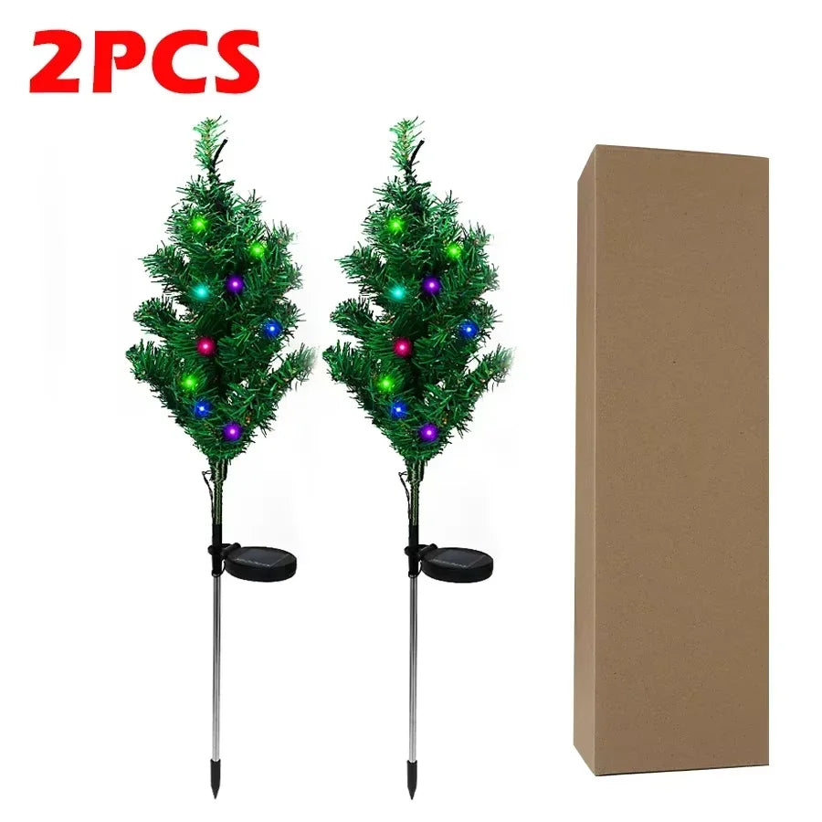 2025 Hot Outdoor Decoration Christmas Tree Light Solar Charging Simulation Pine Tree 20 LED Lawn Light Garden Decoration Light Good Vibrations