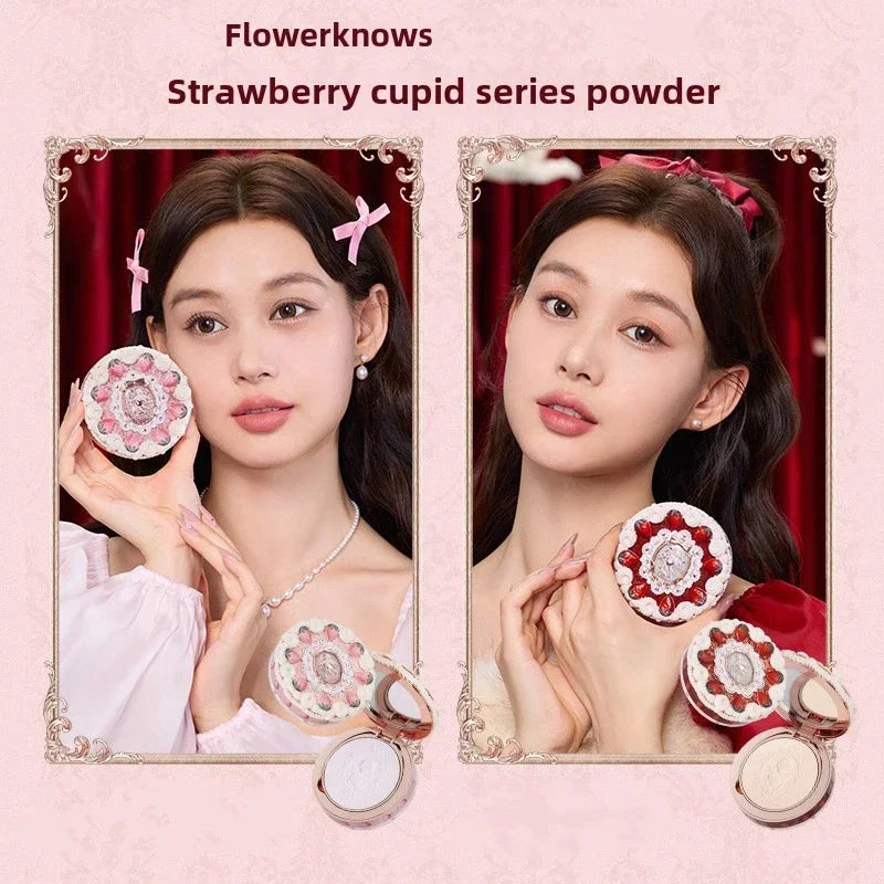 Flower Knows Strawberry Cupid Box Collection Make Up Sets Cosmetics Full Set Palette Pressed Powder Blush Lipstick Mystery Box Good Vibrations