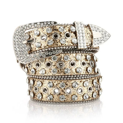Women's Rhinestone Hollow Belt Women's Pin Buckle Studded Belt For Women Wedding Party Belt Valentines Gifts For Her Good Vibrations