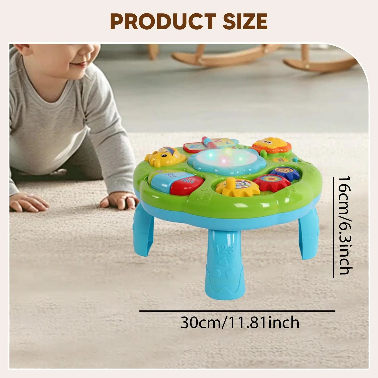 Baby Activity Table Educational Toy Early Development with Light Interactive Good Vibrations