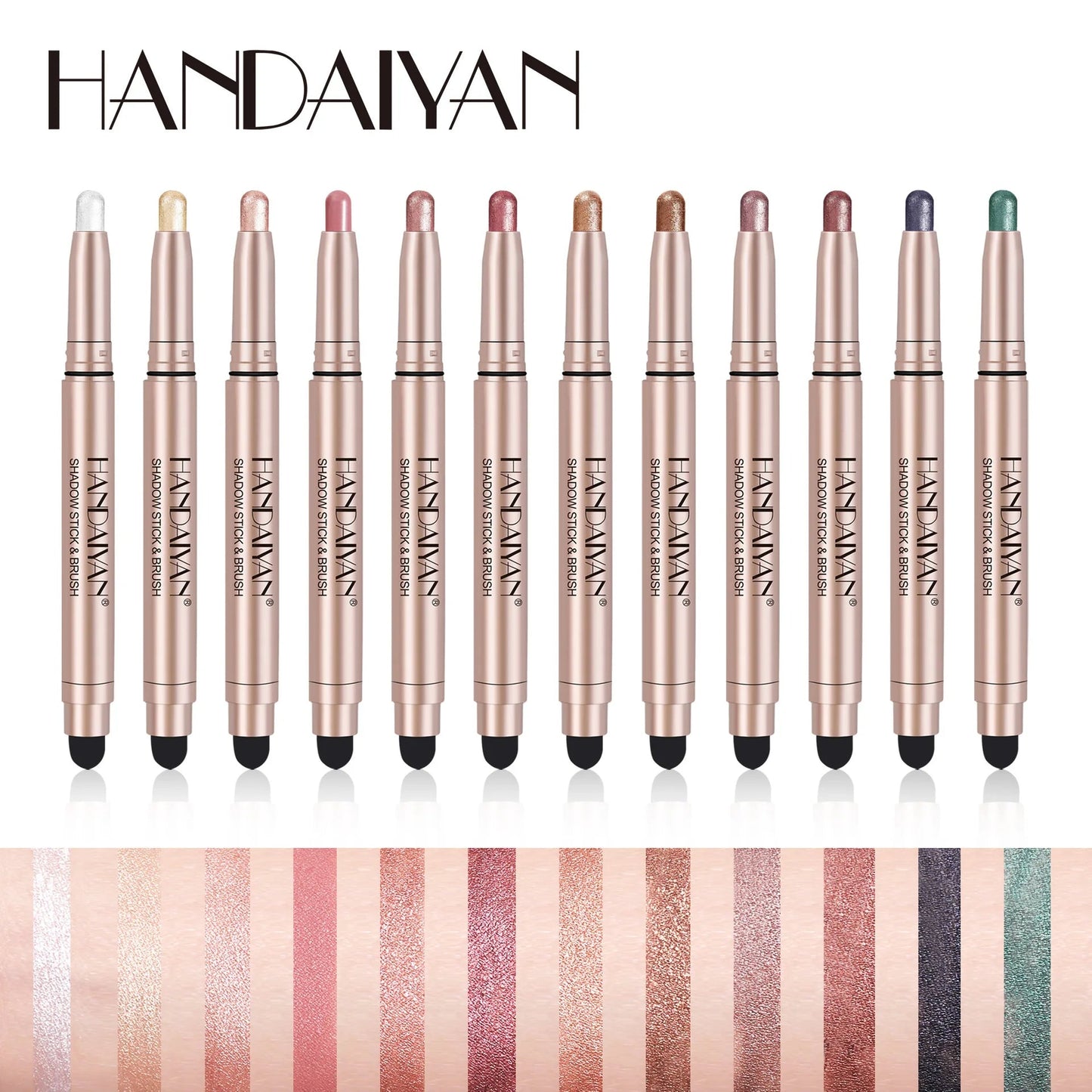 Double-head Eyeshadow Stick Pink Brown Green Black Eyeshadow Pen High Gloss Pearly Metallic Eye Shadow Sticks Waterproof Make Up Good Vibrations
