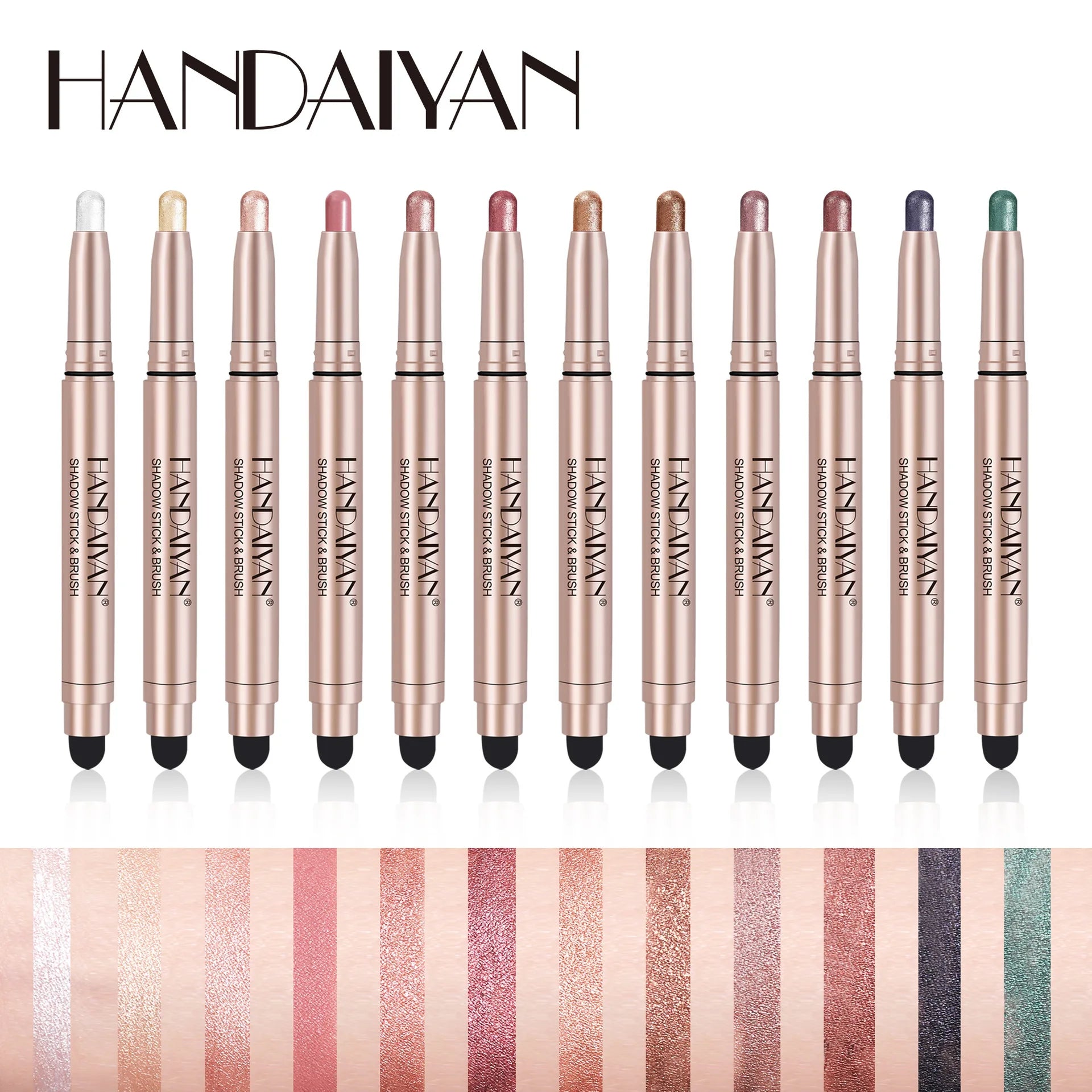 Double-head Eyeshadow Stick Pink Brown Green Black Eyeshadow Pen High Gloss Pearly Metallic Eye Shadow Sticks Waterproof Make Up Good Vibrations
