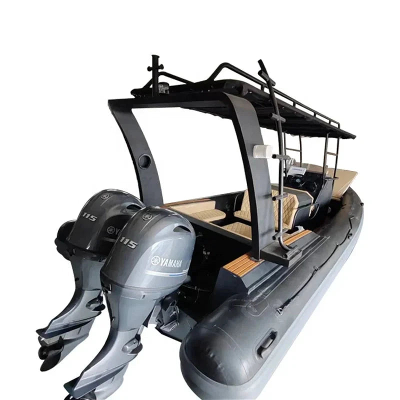 Luxury 25ft RIB760 Deep V-Shaped Aluminum Hull Hypalon RIB Boat with Sunbeds, Long Shade and Twin Outboard Engines Good Vibrations