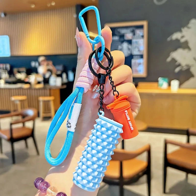 Fitness Keychain,Colorful Gym Bag Charm for Fitness Lovers, Motivational Fitness Gym Key ring,Workout Keychain Gifts Good Vibrations