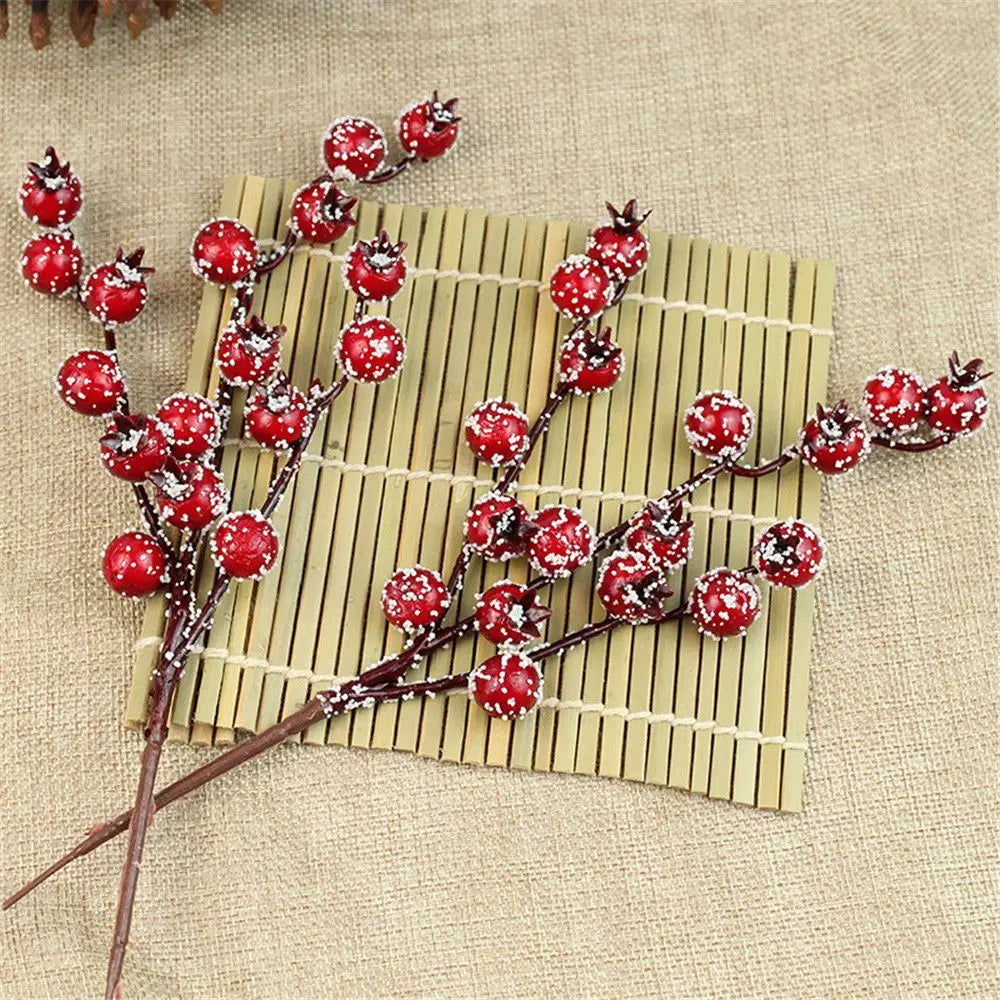 Party Decor Home Wedding Red Berry Bouquet Artificial Pine Cone Flower Branch Bubble Good Vibrations