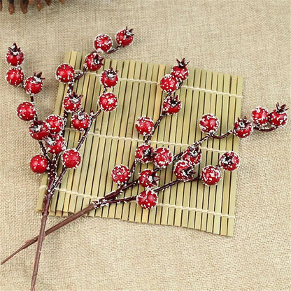 Party Decor Home Wedding Red Berry Bouquet Artificial Pine Cone Flower Branch Bubble Good Vibrations