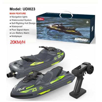 UDI023 RC Speedboat 2.4G Jet Spray RC Boat Remote Control Ship Waterproof Self-Righting LED Lights RTR High-Speed Models Toys Good Vibrations
