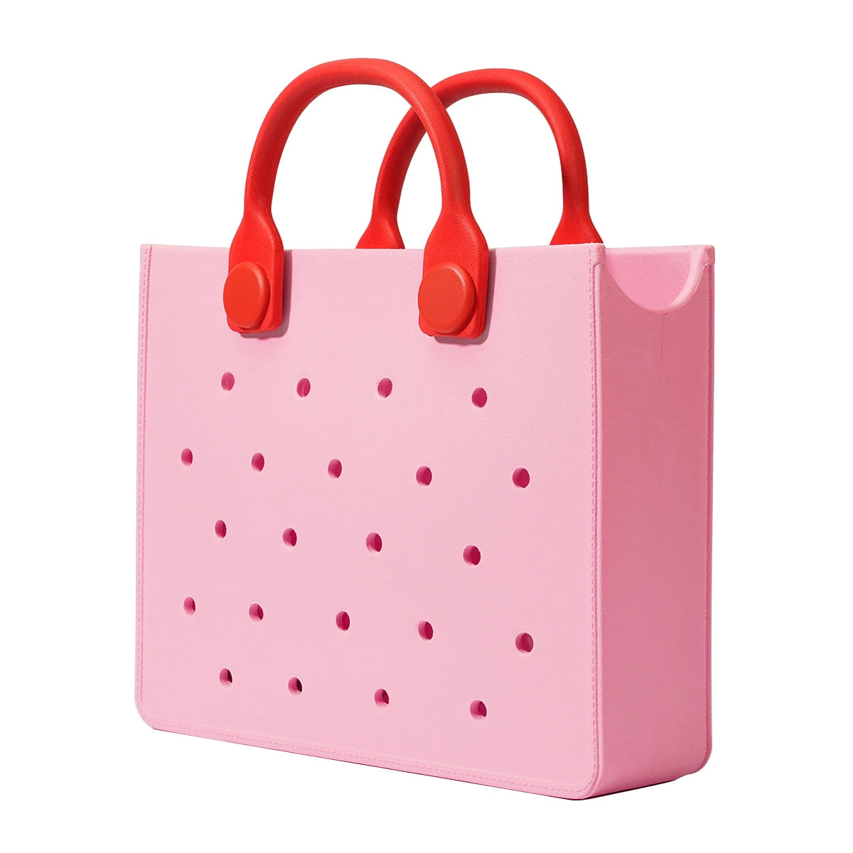 The orange guy Purple Women Fashion New EVA Punched Handbag Casual Waterproof Travel Tote Bag Fit Charms Outdoor Beach Bags Good Vibrations