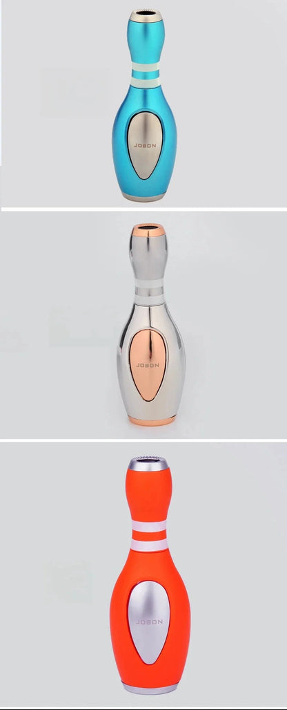 Jobon Bowling Ball Shaped Butane Gas Lighter Metal Outdoor Windproof Blue Flame Jet Turbine Torch Lighter Ornaments Gift Good Vibrations Adult Super Store