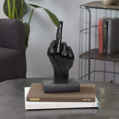 Desk Ornaments Of Middle Finger Statue Upright Middle Finger Arts Crafts Desktop Gesture Figurine Sculpture Living Room Dec Good Vibrations