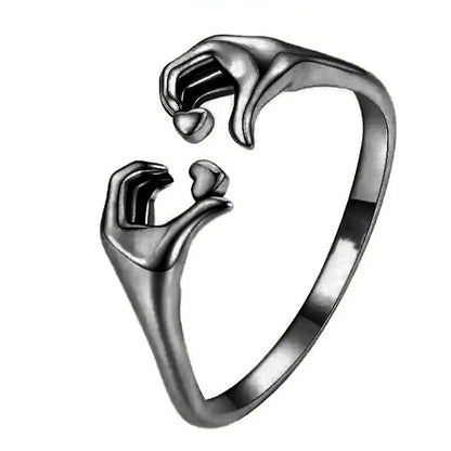 2026 New European and American Adjustable Heart Ring Couple Gift Boys  Popular Simple Finger  Accessories Wholesale Good Vibrations