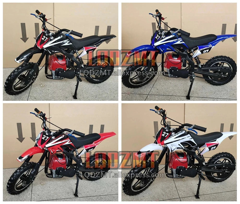 49CC 50CC 4-Stroke ATV OFF-road Gasoline Motorcycle Racing MOTO Dirt Bike Motorbike For Adult Children Boy Girl Child Men Women Good Vibrations