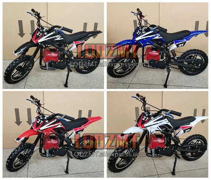 49CC 50CC 4-Stroke ATV OFF-road Gasoline Motorcycle Racing MOTO Dirt Bike Motorbike For Adult Children Boy Girl Child Men Women Good Vibrations