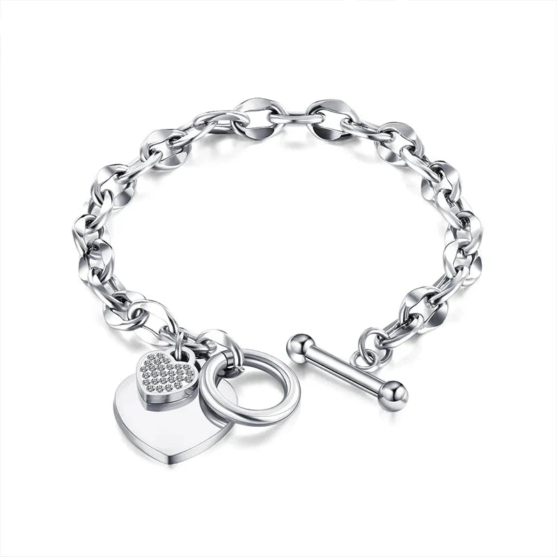 Big Heart Charm Hallowout Star Fire Ball Bracelet For Women Imitation Pearl Cute Charm Lock Closure Ins Women Bracelet Jewelry Good Vibrations