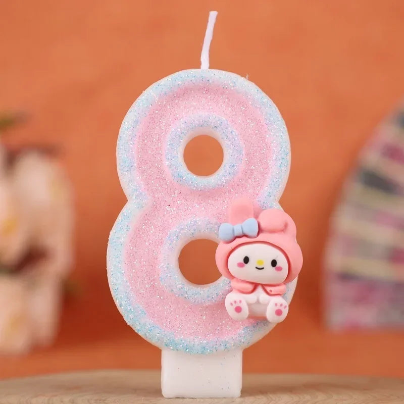My Melody Birthday Candle Sanrio number Candles Birthday Cake Decoration Anniversary Party Candles Scene decoration supplies Good Vibrations
