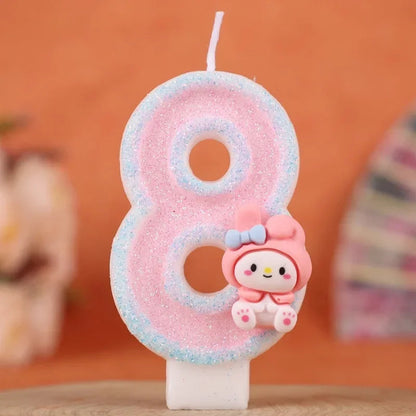 My Melody Birthday Candle Sanrio number Candles Birthday Cake Decoration Anniversary Party Candles Scene decoration supplies Good Vibrations