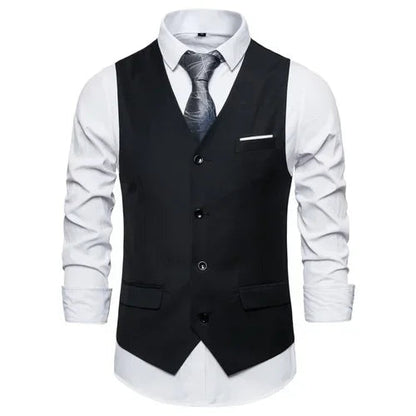 Blue Suit Vest, Men's Business Sleeveless Vests Jacket, Asian size S-6XL, Wedding Party Waistcoat, Red Purple Black Gray Good Vibrations