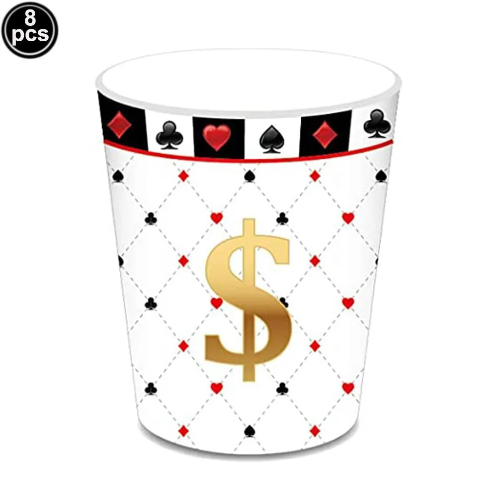 Casino Birthday Party Supplies for Adults Casino Party Decors Poker Paper Plates Cups Napkins Casino Night Vegas Supplies Favors Good Vibrations