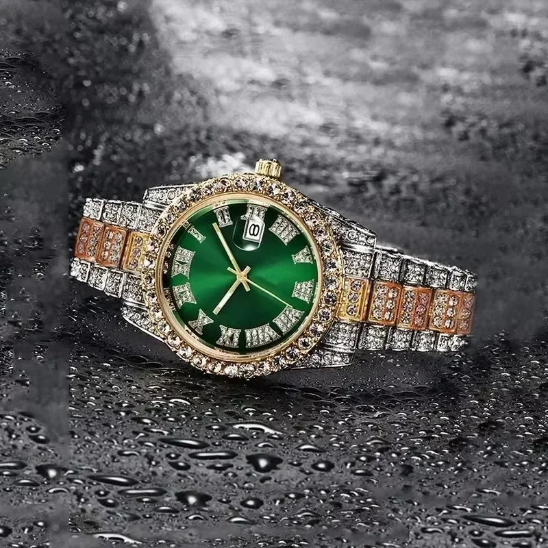 Fashion Full Iced Out Watch for Men Multiple Colors Hip Hop Mens Watch Fashion Cool Bling Diamond Luxury Mens Watches Clock Good Vibrations
