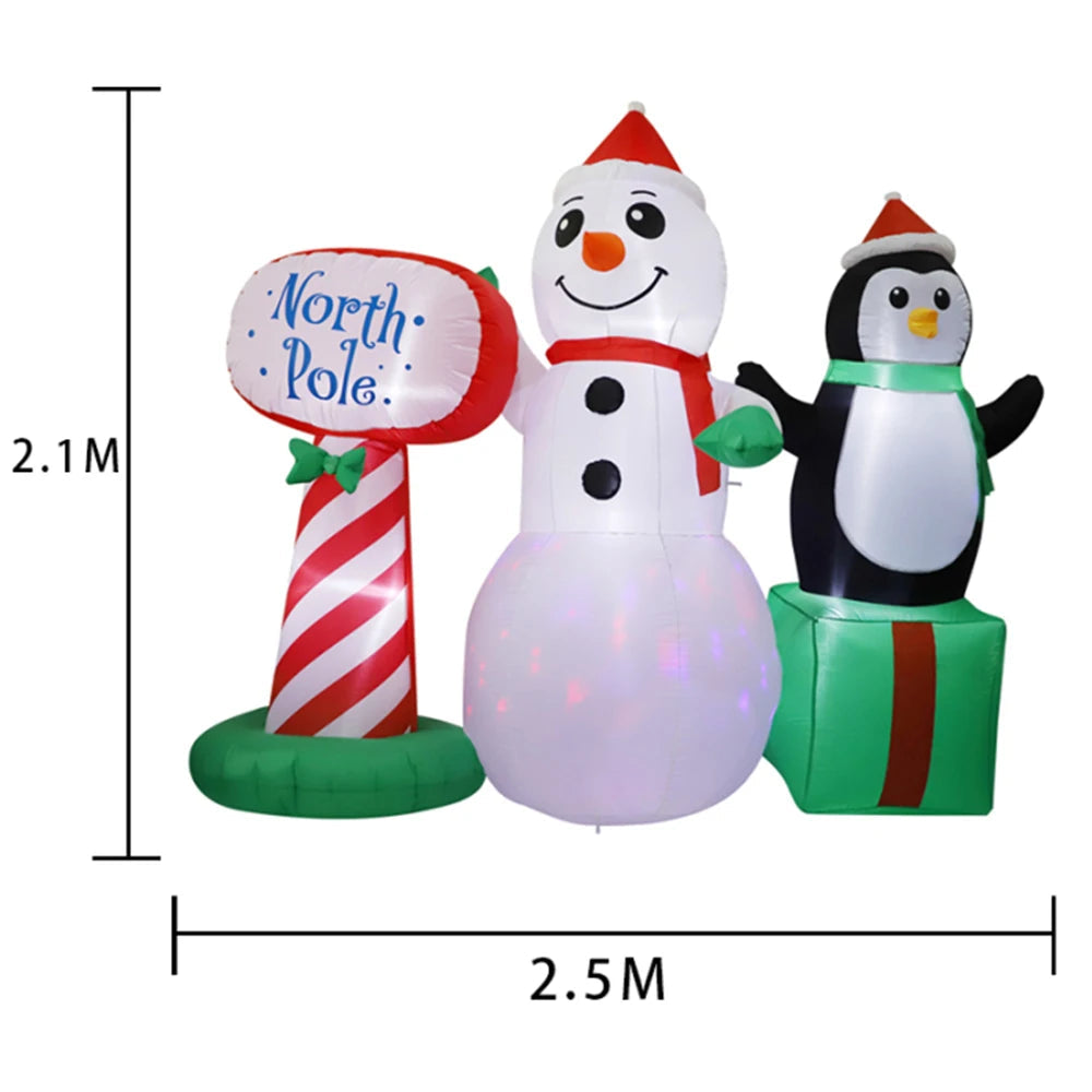Christmas Inflatables Glowing Snowman Penguins Santa Claus with Built-in LED Decoration for Xmas Party Indoor Outdoor Yard Good Vibrations