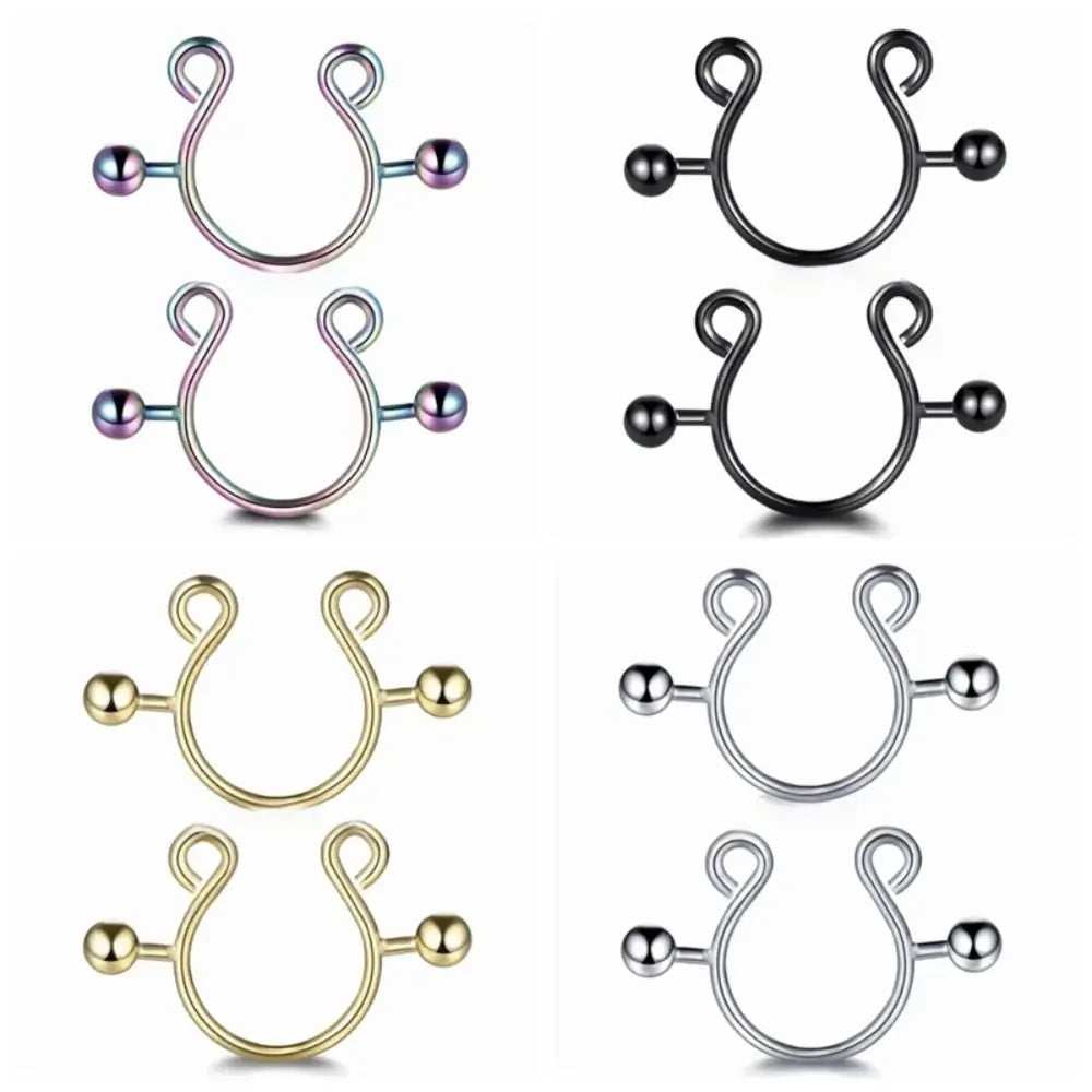 2pcs/set Steel Nipple Clip Rings Round Screw Faux Nipple Faux Nipple Shield Fashion Accessory Clip Design Good Vibrations