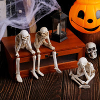 Halloween Human-shaped Skeleton Resin Skeleton Skeleton Haunted House Horror Props Family Halloween Atmosphere Decoration Good Vibrations