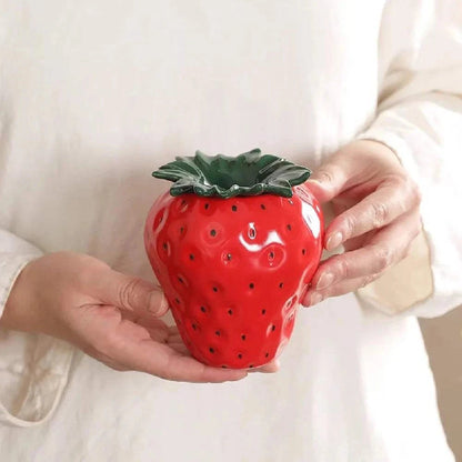 Ceramic strawberry ashtray with lid, windproof and fly ash proof, home, living room, office ashtray decoration, storage, and pro Good Vibrations Adult Super Store