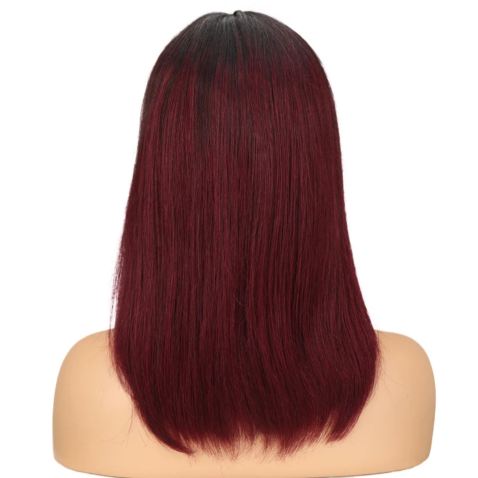 Sleek Lace Human Hair Wigs For Women Straight Bob Brazilian Hair Wigs Long Brown Red Colored T Part Lace Wigs Real Woman Wigs Good Vibrations