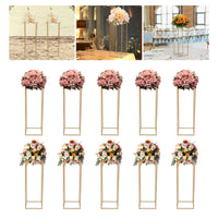 10Pcs 80cm Geometric Metal Stands Flower Vase Holders Wedding Party Centerpiece Good Vibrations