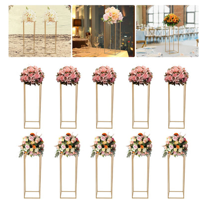 10Pcs 80cm Geometric Metal Stands Flower Vase Holders Wedding Party Centerpiece Good Vibrations
