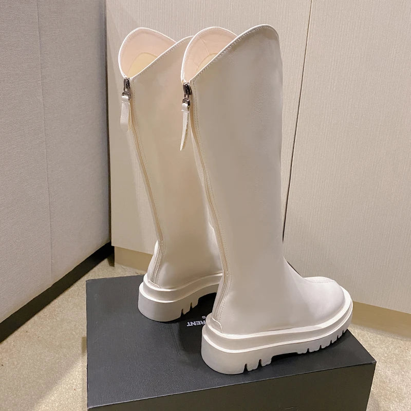 2025 New Trendy and Versatile Fashionable Casual Ankle Boots with Thick Soles and Slimming Effects Good Vibrations