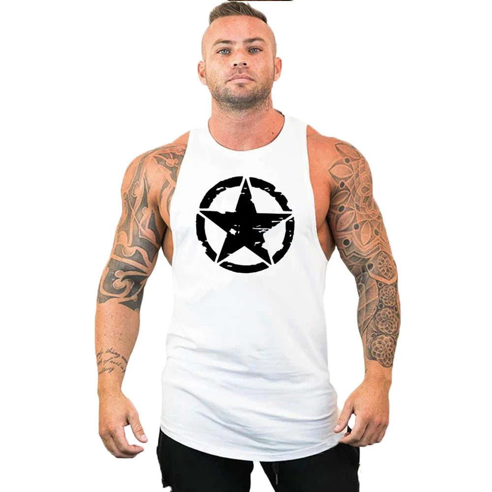 New fashion pure cotton sleeveless shirt vest men's fitness shirt men's undershirt bodybuilding exercise fitness vest fitness me Good Vibrations