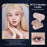 Flower Knows Moonlight Mermaid Series Glitter Eyeshadow Palette High Pigment Shell Jewelry Blush Makeup Brush Set Matte Finish Good Vibrations