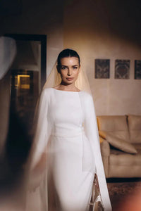 Muslim Modest Wedding Dress Elegant Brides Women Belt Crepe Sleeve Bride Dress Mermaid Wedding GownCustomized vestidos de novia Good Vibrations